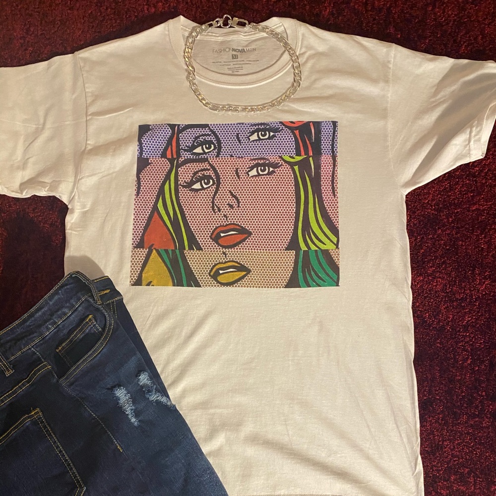 White Tee w/ Woman on it
